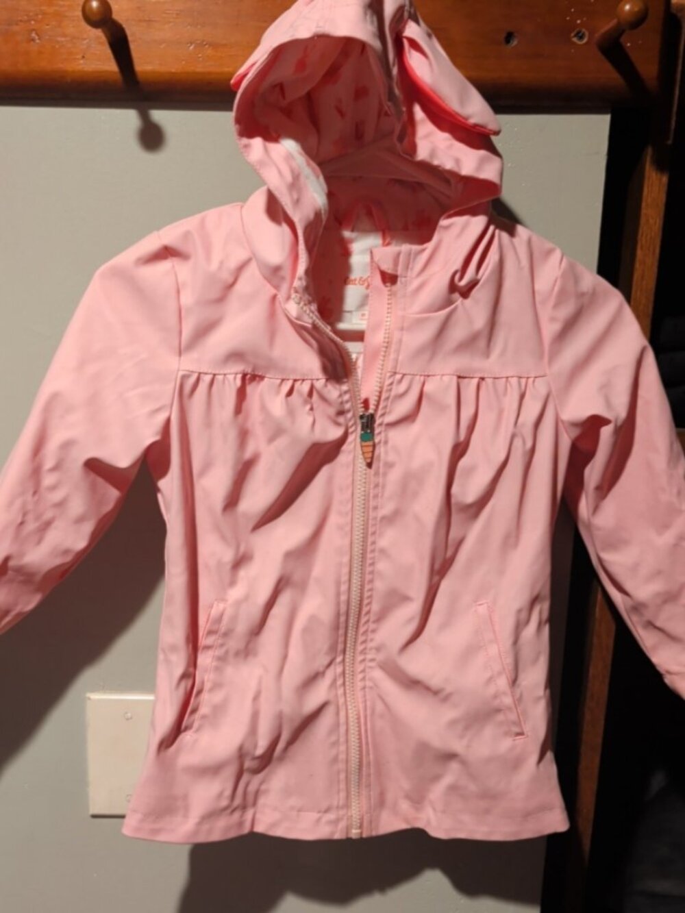 Girls Cat & Jack Pink Rabbit Jacket Size 5t
